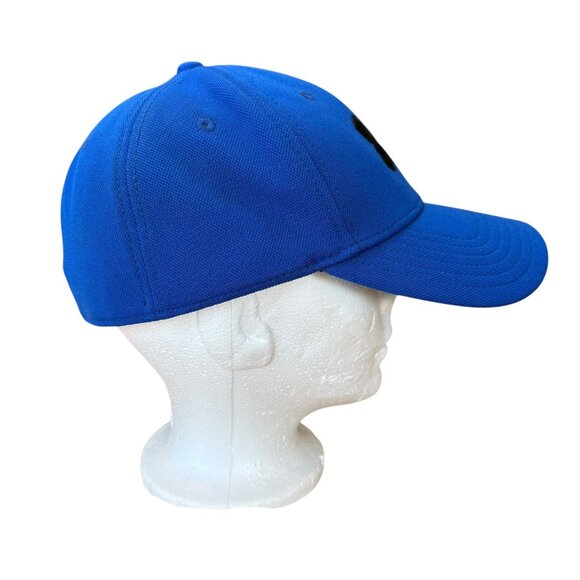 Under Armour Hat Blue Embroidered Fitted Black Logo Pro Fit Cap - Men M/L - Picture 5 of 7